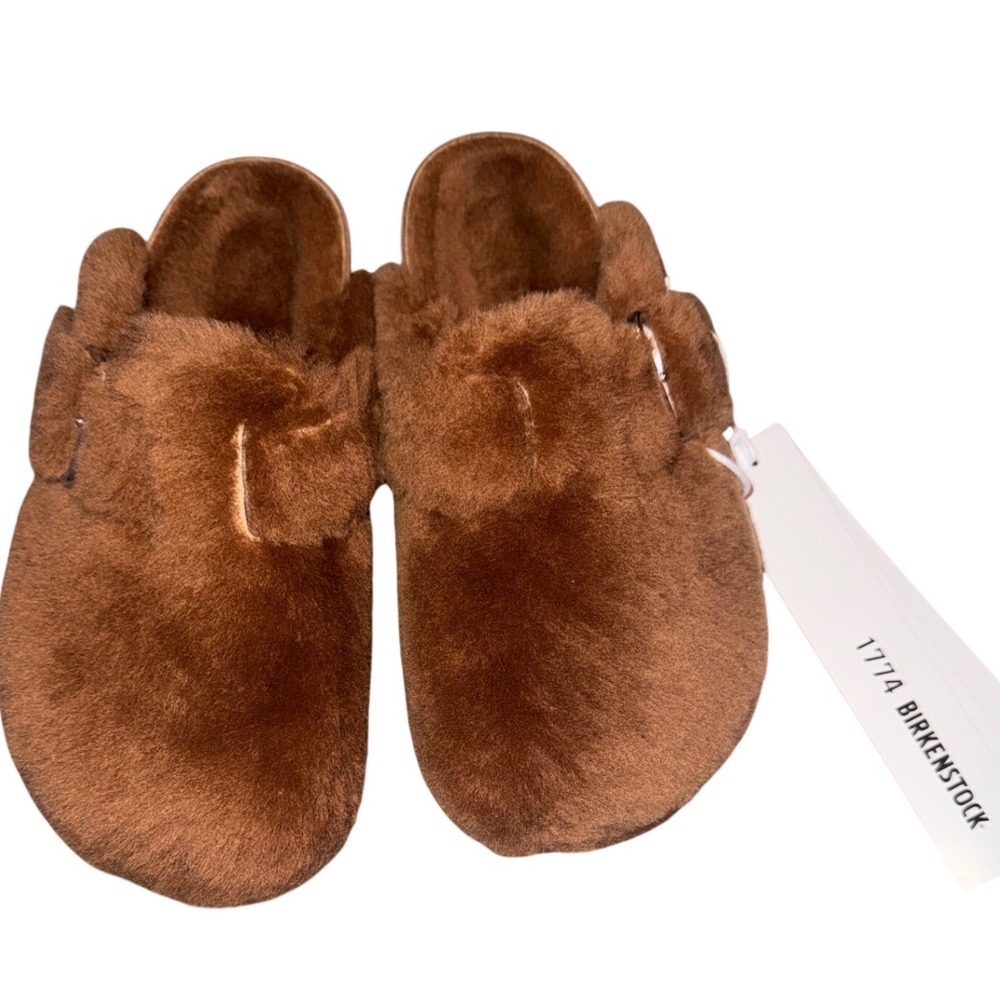 Birkenstock 1774 Boston Shearling Clogs Cognac Brown Designer Slippers NEW 36/6